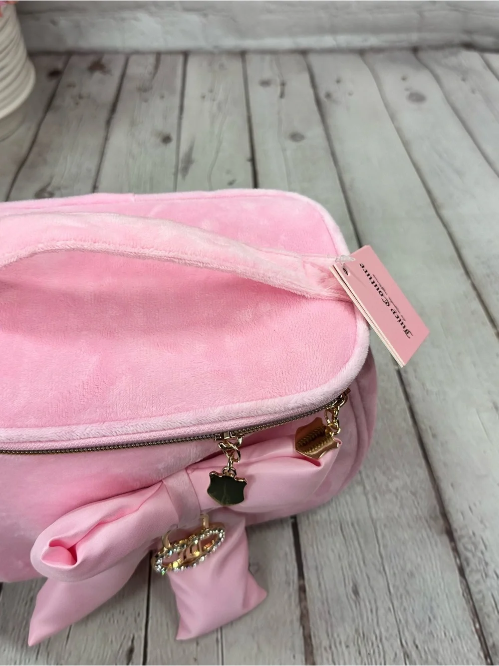 NWT Juicy Couture Pink Bow-Front Cosmetic Case coquette feminine y2K bling